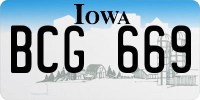 IA license plate BCG669