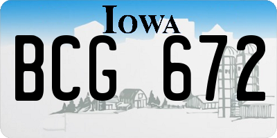 IA license plate BCG672