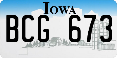 IA license plate BCG673