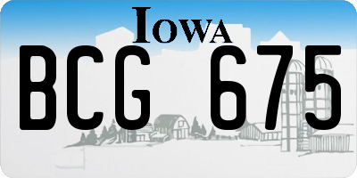 IA license plate BCG675