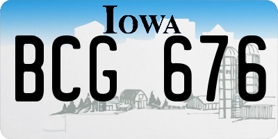 IA license plate BCG676