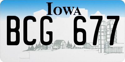IA license plate BCG677