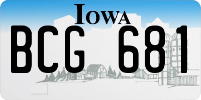 IA license plate BCG681