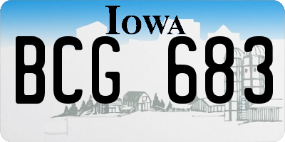 IA license plate BCG683
