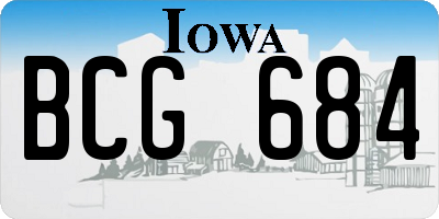 IA license plate BCG684