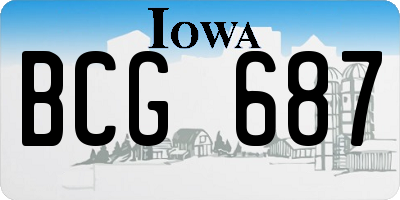 IA license plate BCG687