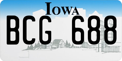 IA license plate BCG688