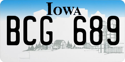 IA license plate BCG689