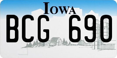 IA license plate BCG690