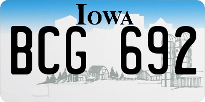 IA license plate BCG692