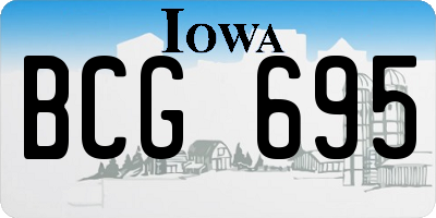 IA license plate BCG695