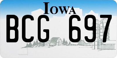 IA license plate BCG697
