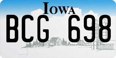IA license plate BCG698