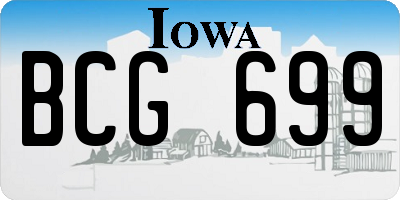 IA license plate BCG699