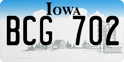 IA license plate BCG702