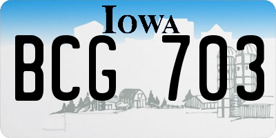 IA license plate BCG703