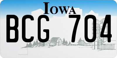 IA license plate BCG704