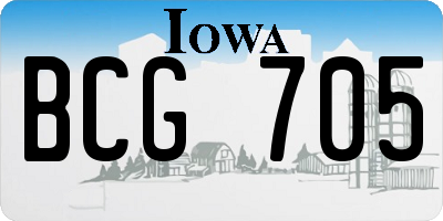 IA license plate BCG705