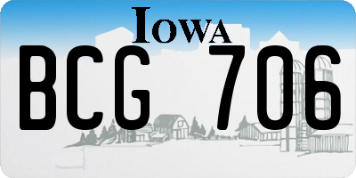 IA license plate BCG706