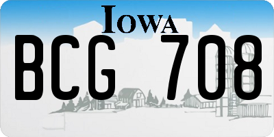 IA license plate BCG708