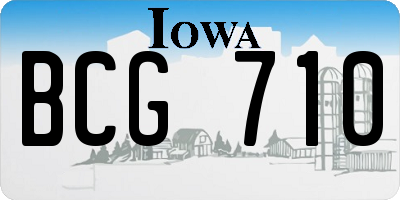 IA license plate BCG710