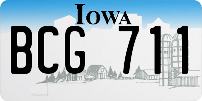 IA license plate BCG711