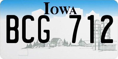 IA license plate BCG712