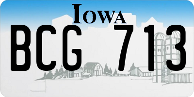 IA license plate BCG713