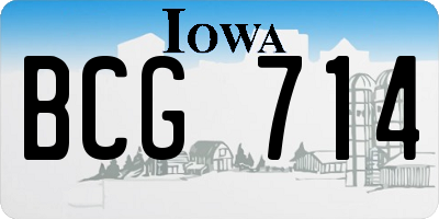 IA license plate BCG714