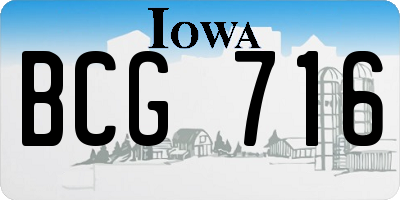 IA license plate BCG716