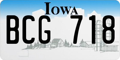 IA license plate BCG718