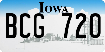 IA license plate BCG720