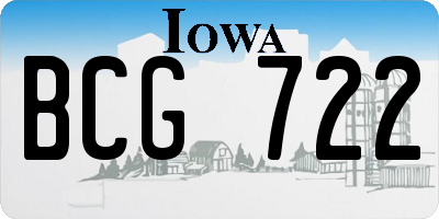 IA license plate BCG722