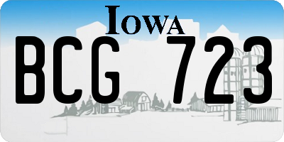 IA license plate BCG723