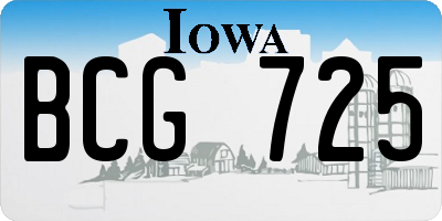 IA license plate BCG725