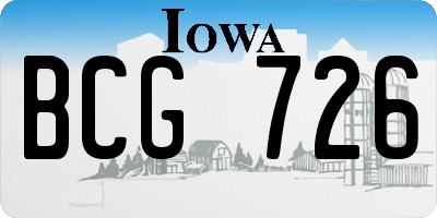 IA license plate BCG726
