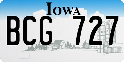 IA license plate BCG727