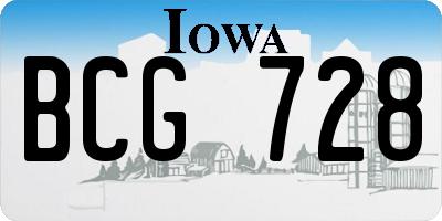 IA license plate BCG728