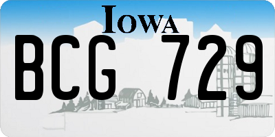 IA license plate BCG729