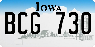 IA license plate BCG730