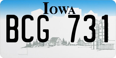 IA license plate BCG731