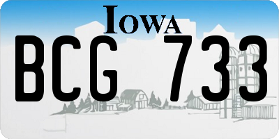 IA license plate BCG733