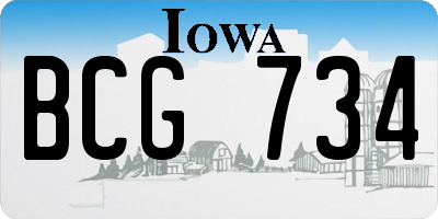 IA license plate BCG734