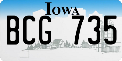 IA license plate BCG735