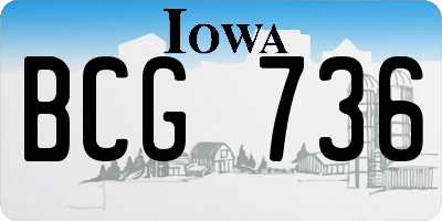 IA license plate BCG736