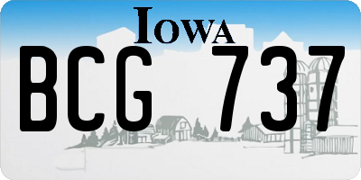 IA license plate BCG737