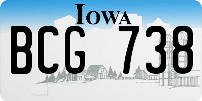 IA license plate BCG738