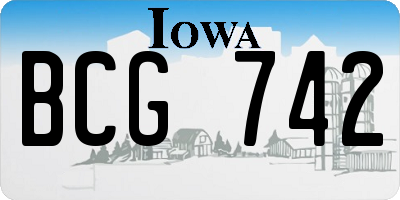 IA license plate BCG742