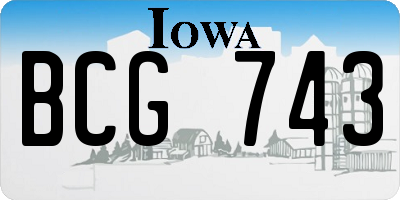 IA license plate BCG743