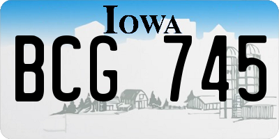 IA license plate BCG745